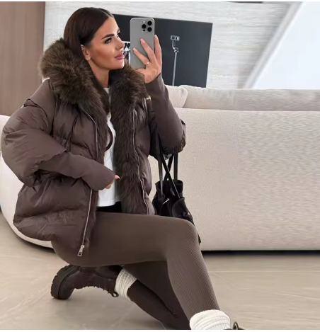 SLY© | Brown Fur Puffer Jacket