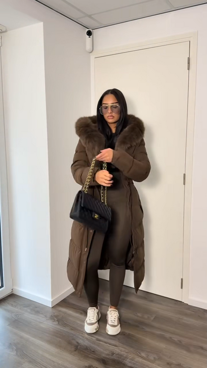 SLY© | Brown Fur Puffer Jacket